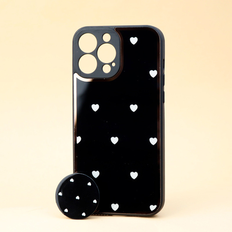 قاب محافظ لنزدار پشت گلسی طلاکوب + پاپ سوکت iPhone 13 Pro Max