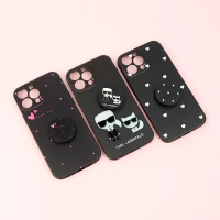 قاب فانتزی طرحدار دخترانه محافظ لنزدار + پاپ سوکت iPhone 13 Pro Max سری R