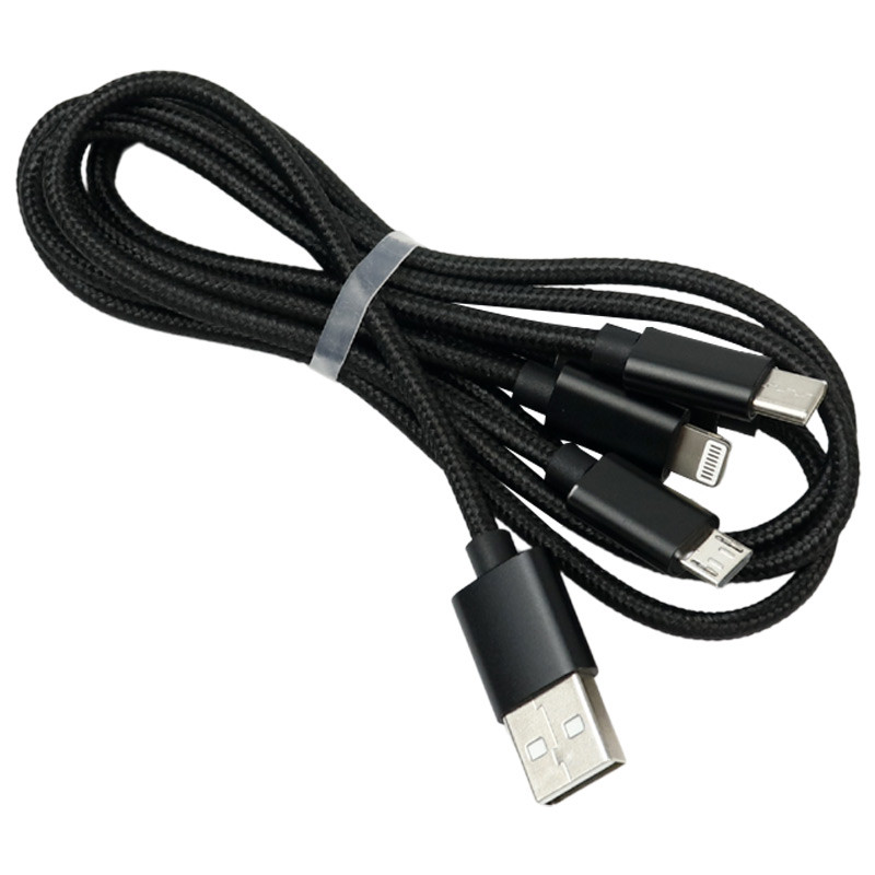 کابل 3 سر فست شارژ Camelion CDC016-BP 2.4A 1m
