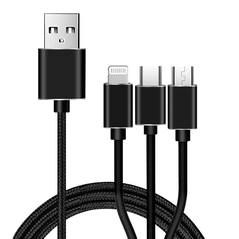 کابل 3 سر فست شارژ Camelion CDC016-BP 2.4A 1m