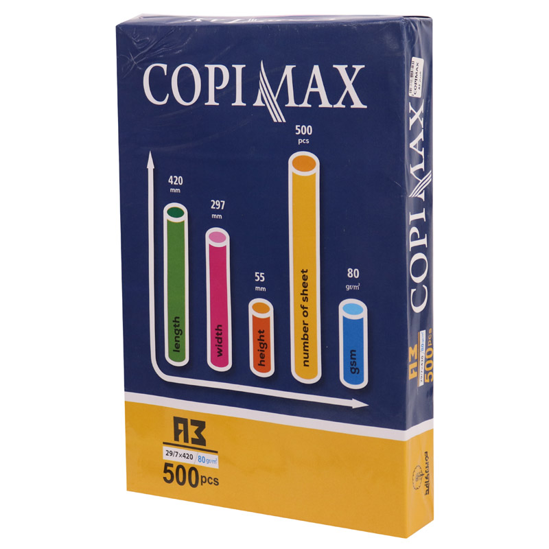 کاغذ A3 کپی مکس نوین کاغذ شیراز 80 گرم بسته 500 عددی