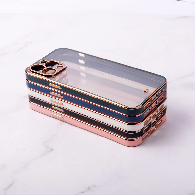 قاب ژله ای آیفون iPhone 13 Pro Max دور رنگی محافظ لنزدار