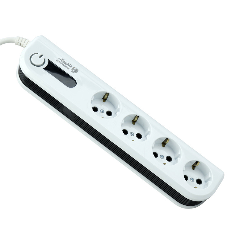محافظ برق صوتی تصویری 4 خانه ارت دار الکتروپیک با کابل 2 متری Electropeyk PWS-04L2-Soma