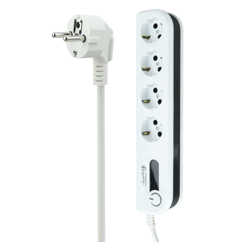 محافظ برق صوتی تصویری 4 خانه ارت دار الکتروپیک با کابل 2 متری Electropeyk PWS-04L2-Soma