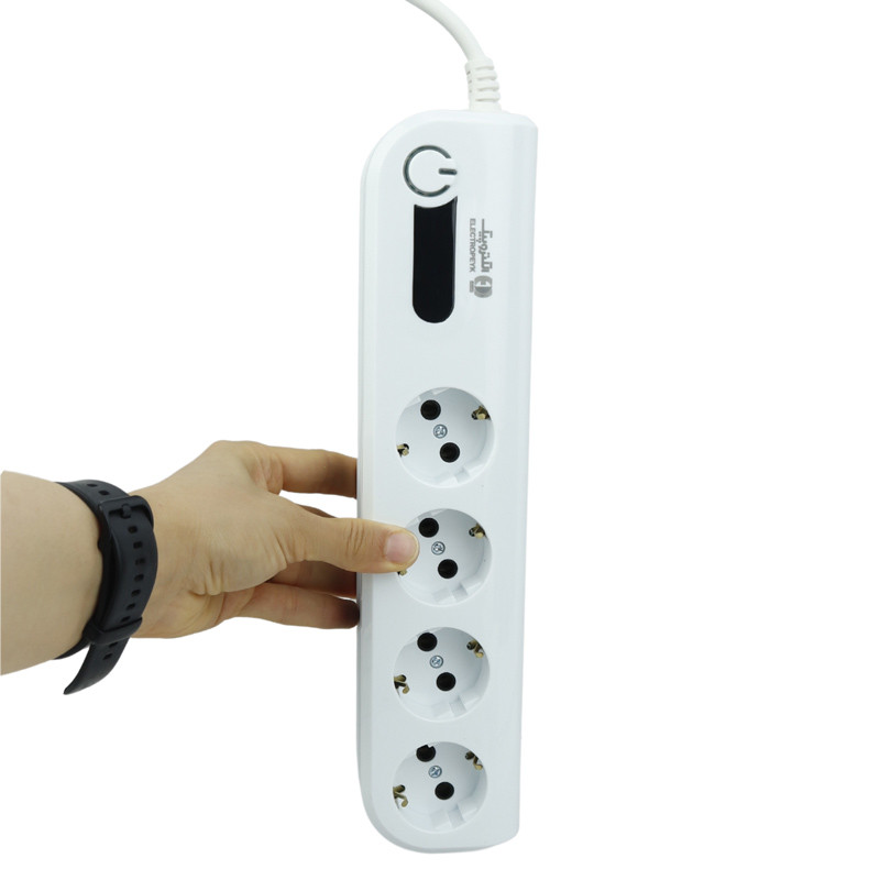 محافظ برق صوتی تصویری 4 خانه ارت دار الکتروپیک با کابل 2 متری Electropeyk PWS-04L2-Soma