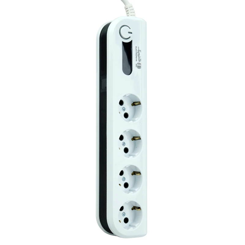 محافظ برق صوتی تصویری 4 خانه ارت دار الکتروپیک با کابل 2 متری Electropeyk PWS-04L2-Soma