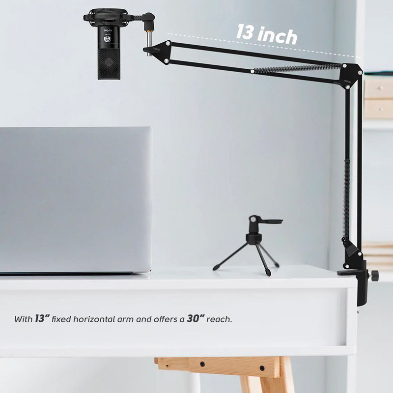 میکروفون کندانسور و پایه لرزشگیر Fifine T669 + پاپ فیلتر
