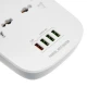چند راهی 4 خانه ارت دار هیسکا CH5512 با کابل 2 متری + شارژر USB
