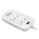 چند راهی 4 خانه ارت دار هیسکا CH5512 با کابل 2 متری + شارژر USB