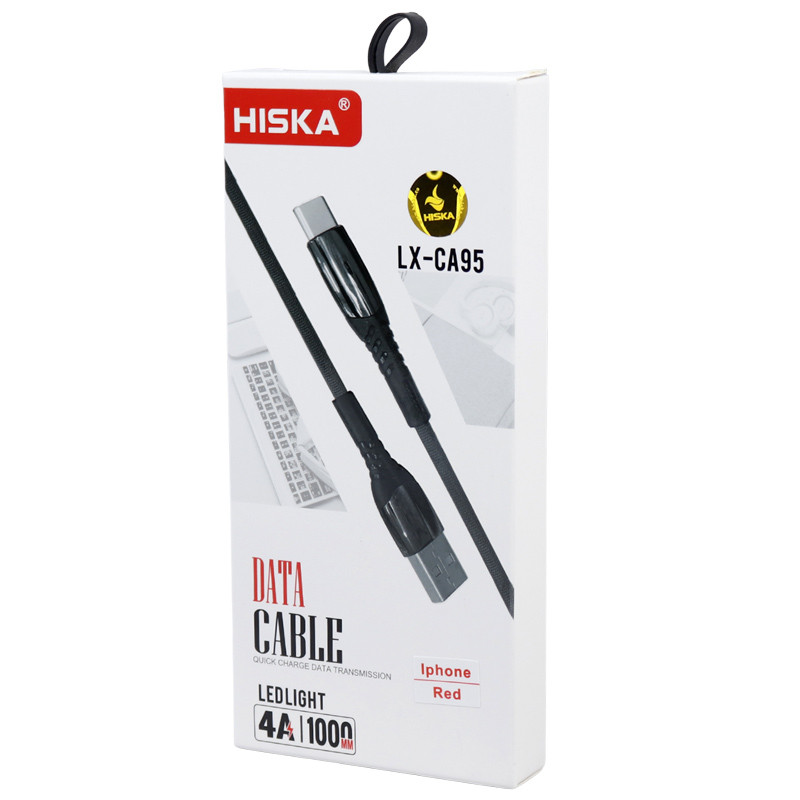 کابل آیفونی فست شارژ Hiska LX-CA95 4A 1m