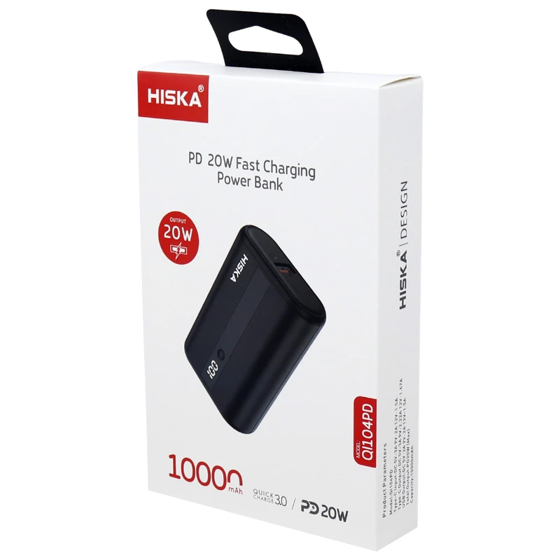 پاور بانک فست شارژ 10000 هیسکا Hiska QI-104PD QC3.0 PD 20W