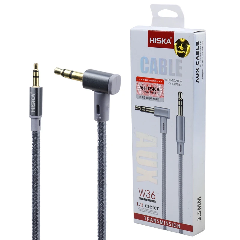 کابل AUX هیسکا W36 یکسر L طول 1.2 متر