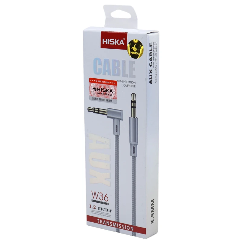 کابل AUX هیسکا W36 یکسر L طول 1.2 متر