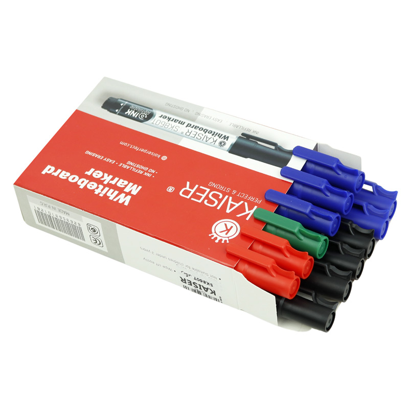 ماژیک وایت برد کایزر نوک تخت رنگی Kaiser SK860 بسته 12 عددی