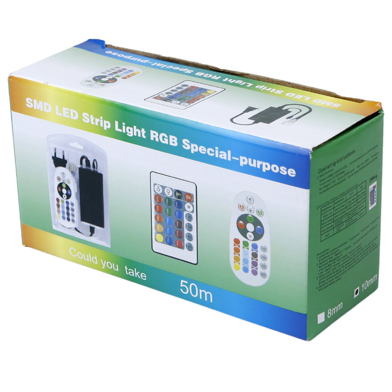 سوکت ریسه SMD LED Strip RGB طول 50 سانتی متری + ریموت کنترل