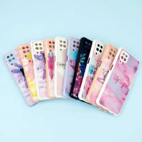 قاب لیزری سامسونگ Galaxy A12 طرح دار براق محافظ لنزدار