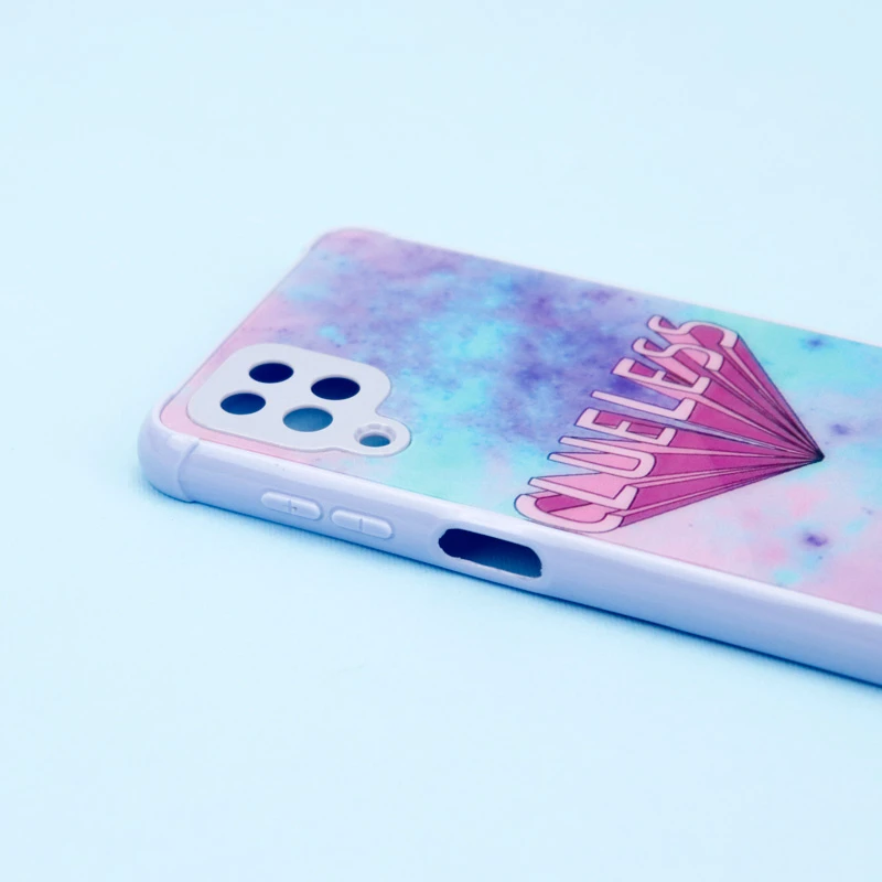 قاب لیزری سامسونگ Galaxy A12 طرح دار براق محافظ لنزدار
