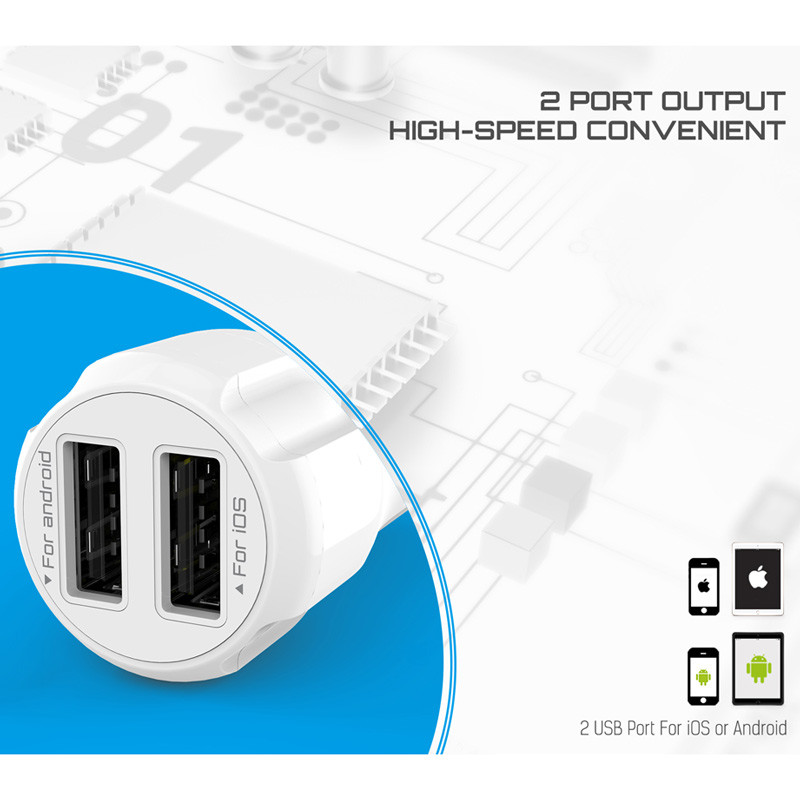 شارژر فندکی فست شارژ Ldnio C331 3.4A 17W + کابل میکرو یو اس بی