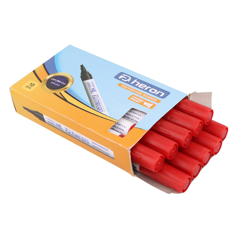 ماژیک وایت برد هرون نوک تخت Heron بسته 10 عددی