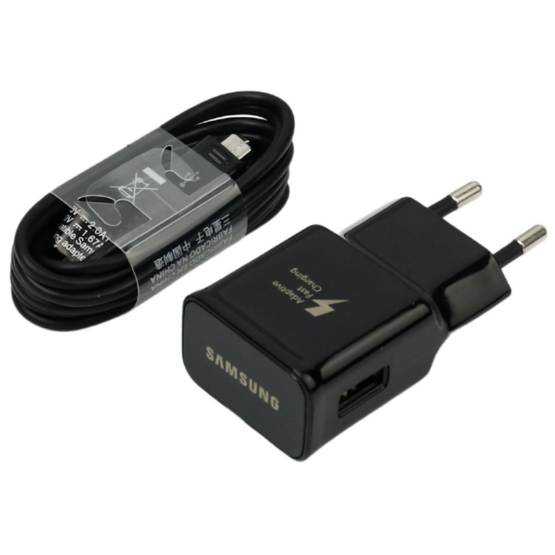 شارژر دیواری فست شارژ اورجینال Samsung EP-TA20EBE 2A + کابل میکرو یو اس بی