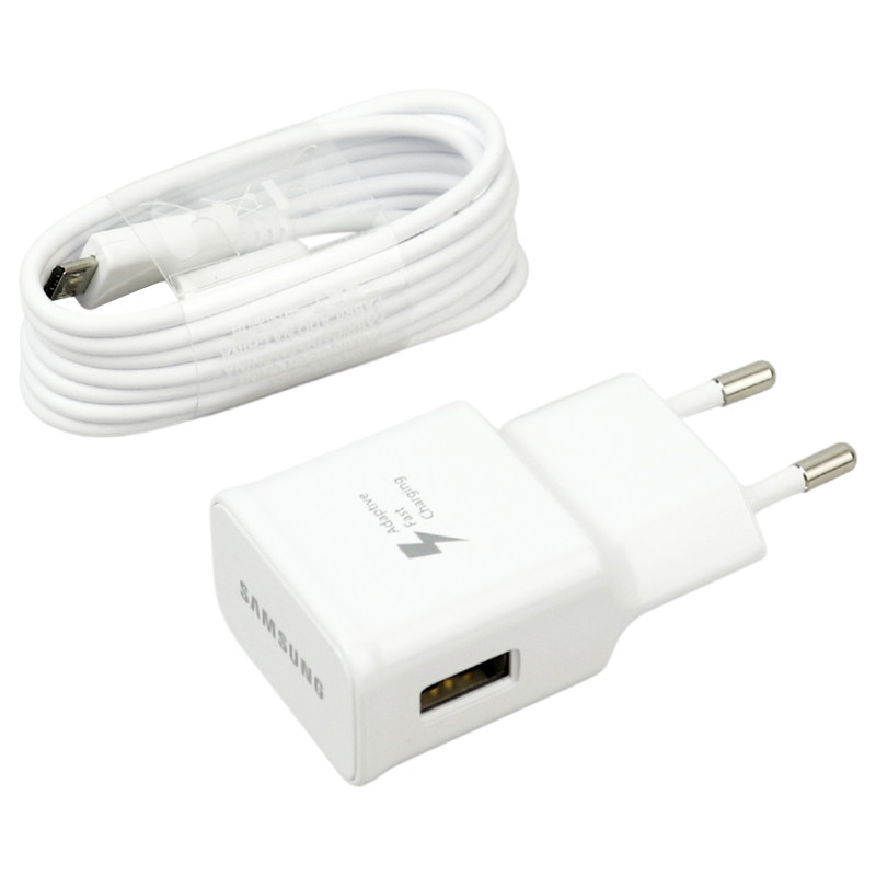 شارژر دیواری فست شارژ اورجینال Samsung EP-TA20EBE 2A + کابل میکرو یو اس بی