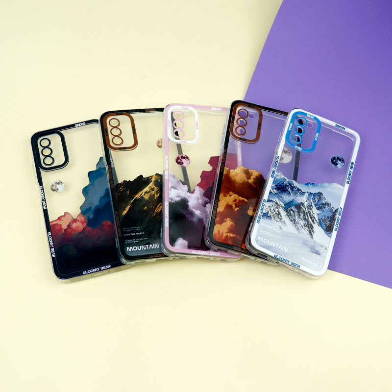 قاب ژله ای شفاف طرح کوهستان محافظ لنزدار Samsung Galaxy A02s