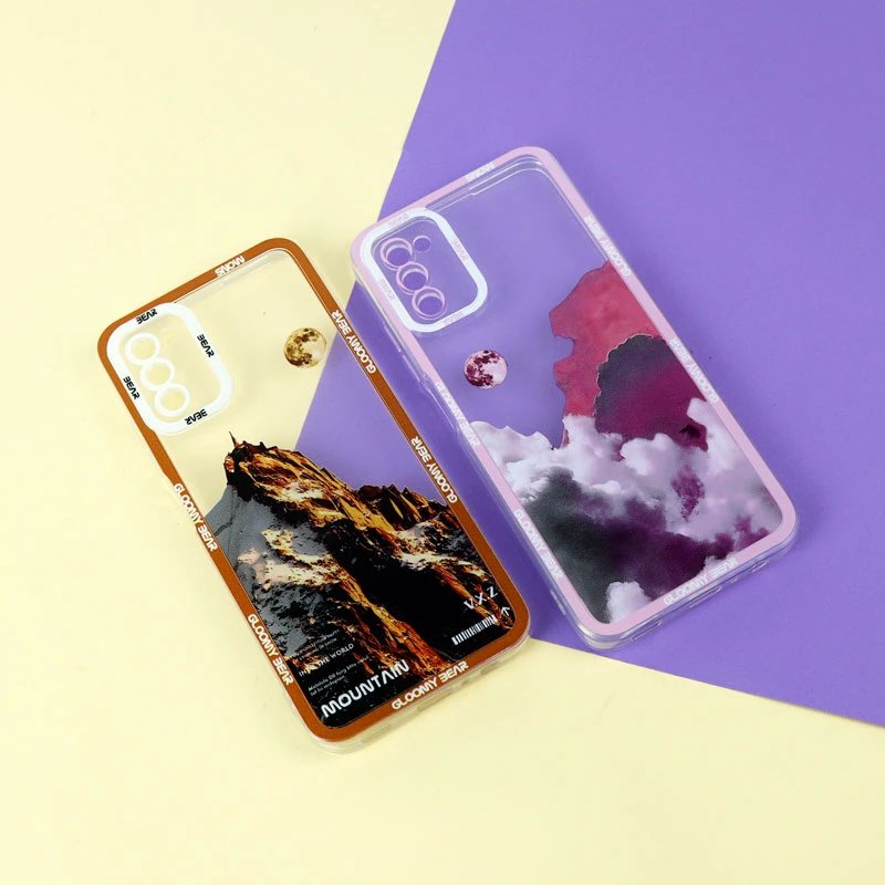قاب ژله ای شفاف طرح کوهستان محافظ لنزدار Samsung Galaxy A03s