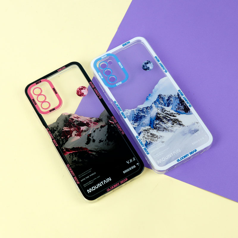 قاب ژله ای شفاف طرح کوهستان محافظ لنزدار Samsung Galaxy A03s
