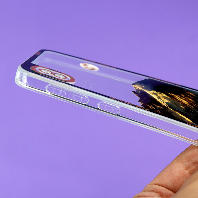 قاب ژله ای شفاف طرح کوهستان محافظ لنزدار Samsung Galaxy A10