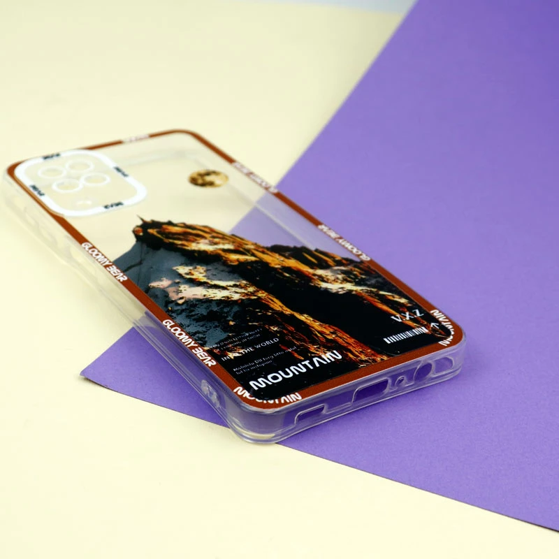 قاب ژله ای شفاف طرح کوهستان محافظ لنزدار Samsung Galaxy A12