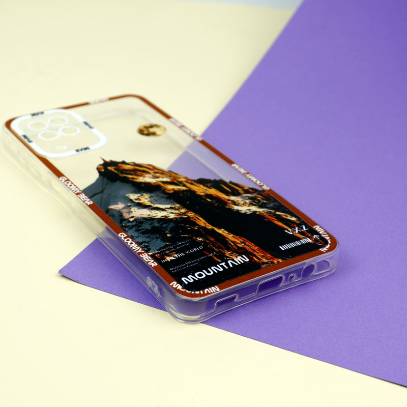 قاب ژله ای شفاف طرح کوهستان محافظ لنزدار Samsung Galaxy A12