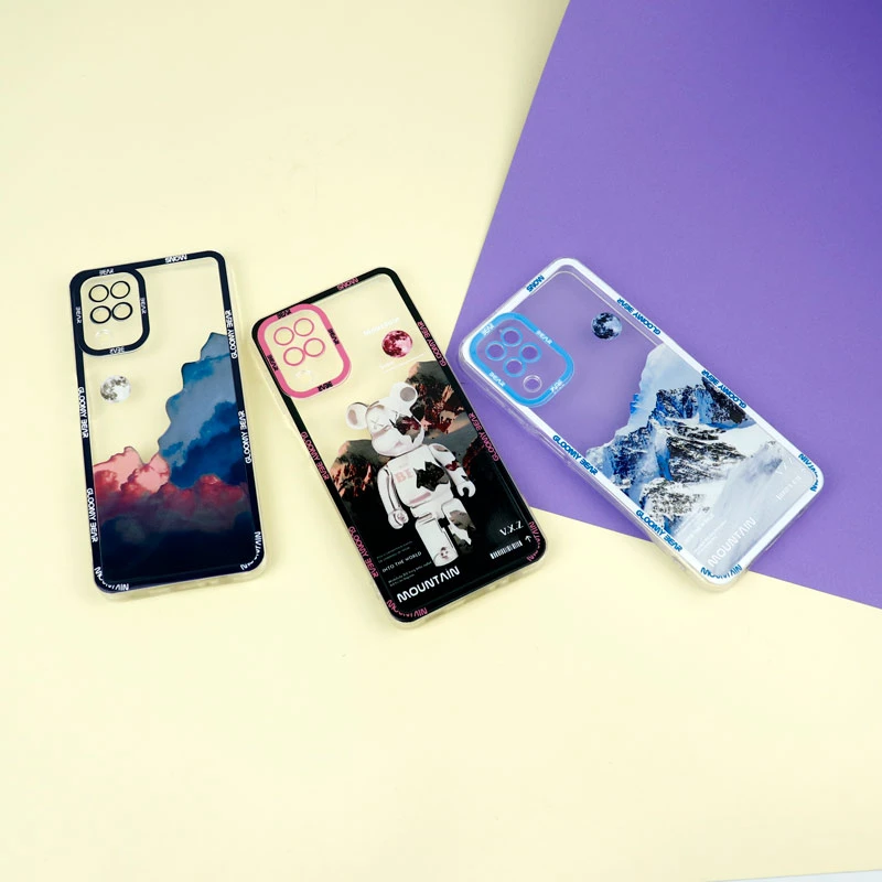 قاب ژله ای شفاف طرح کوهستان محافظ لنزدار Samsung Galaxy A12