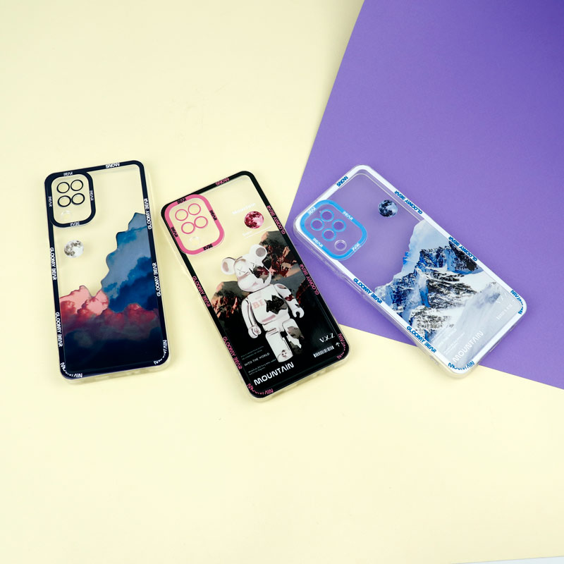 قاب ژله ای شفاف طرح کوهستان محافظ لنزدار Samsung Galaxy A12