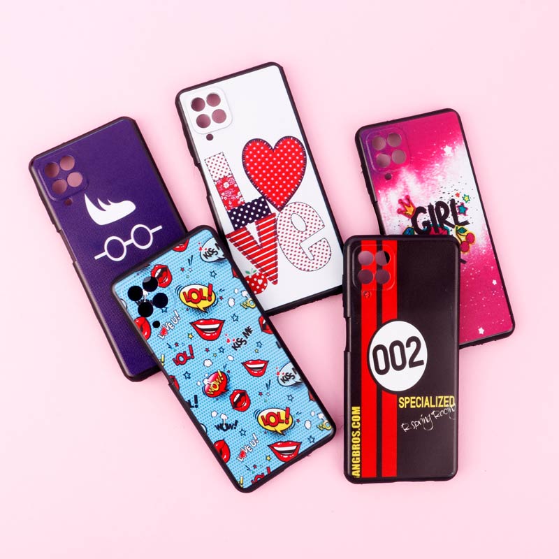 قاب سامسونگ Galaxy A12 دور ژله ای طرح دار دخترانه محافظ لنزدار ایرانی