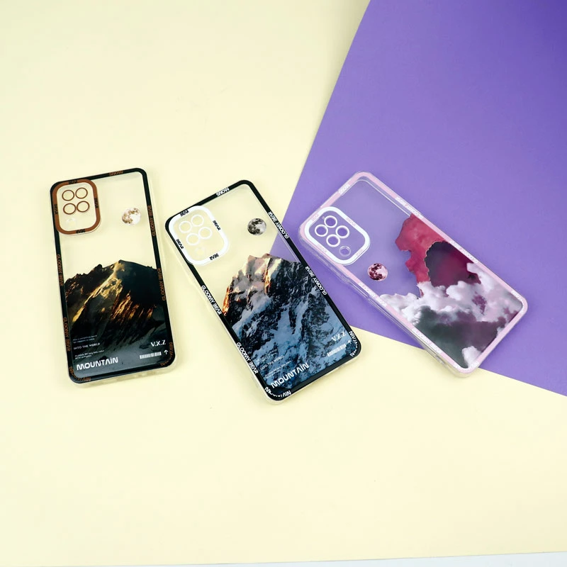 قاب ژله ای شفاف طرح کوهستان محافظ لنزدار Samsung Galaxy A12