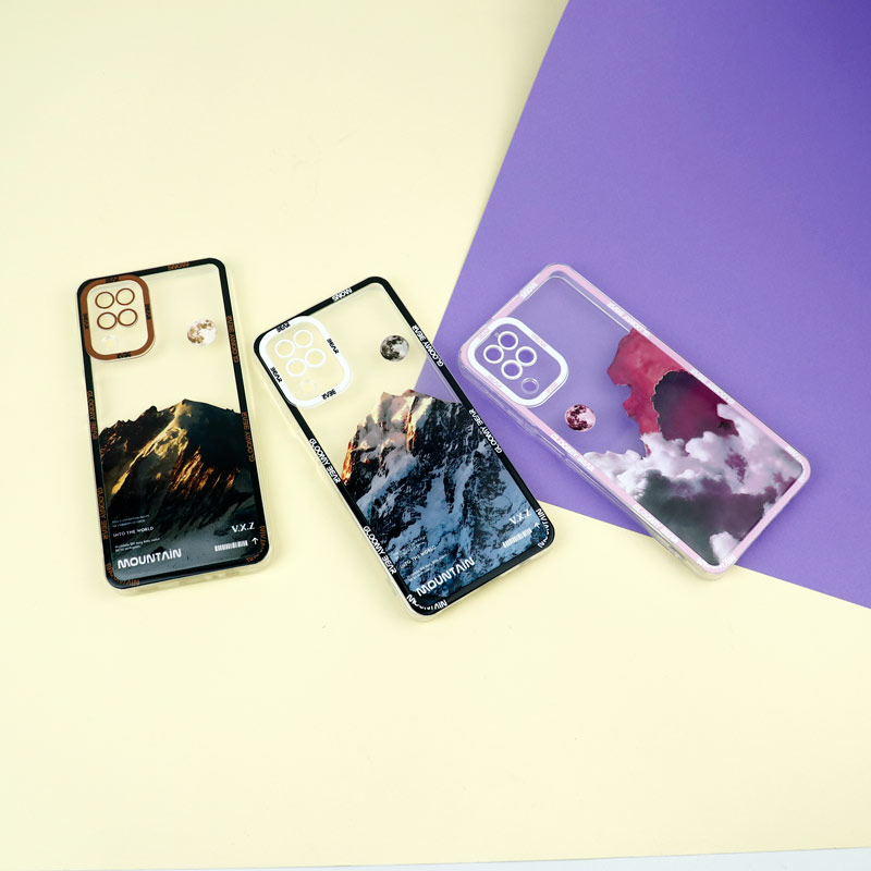 قاب ژله ای شفاف طرح کوهستان محافظ لنزدار Samsung Galaxy A12