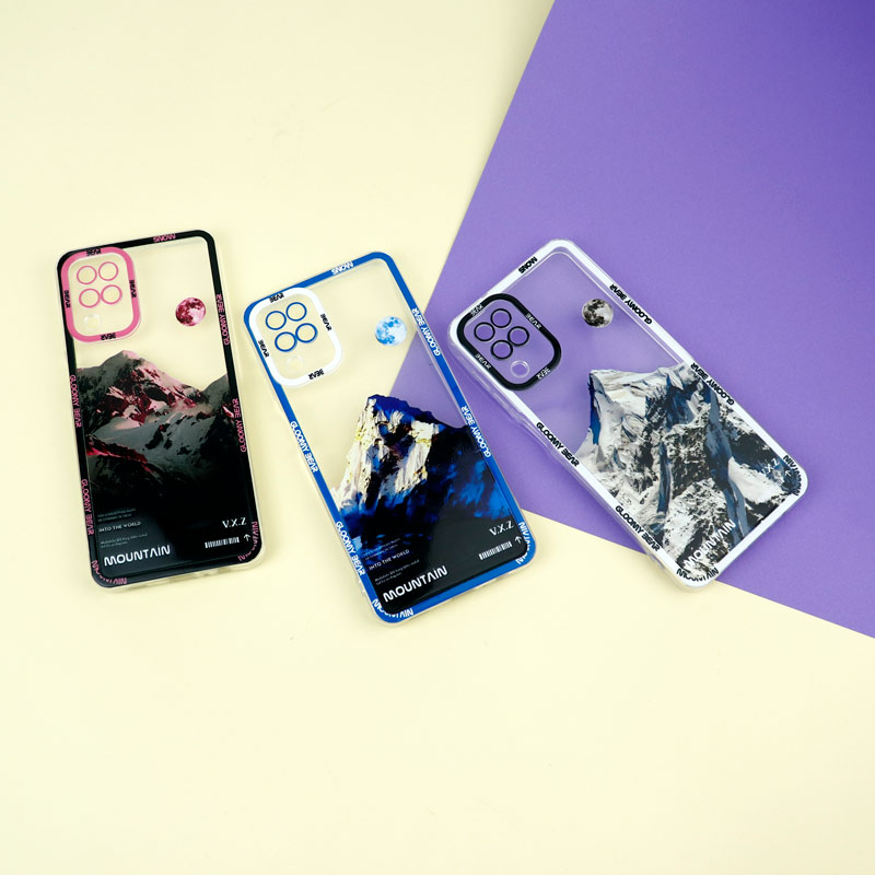 قاب ژله ای شفاف طرح کوهستان محافظ لنزدار Samsung Galaxy A12