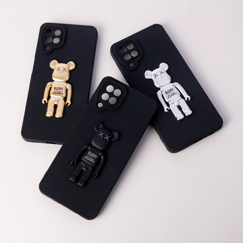 قاب سیلیکونی Bearbrick محافظ لنزدار Samsung Galaxy A12