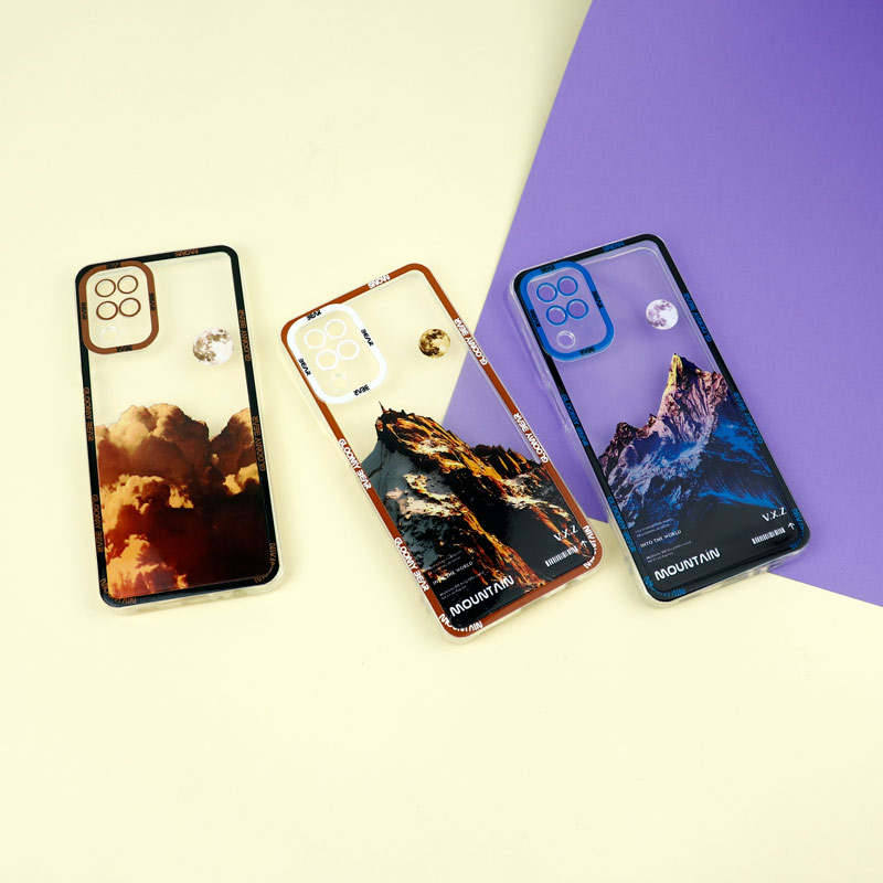 قاب ژله ای شفاف طرح کوهستان محافظ لنزدار Samsung Galaxy A12