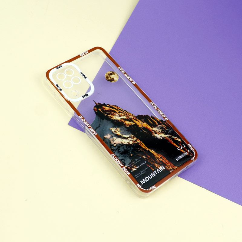 قاب ژله ای شفاف طرح کوهستان محافظ لنزدار Samsung Galaxy A12
