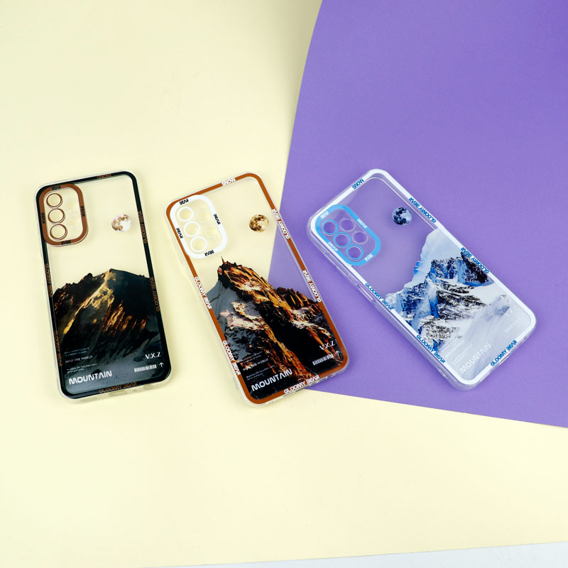 قاب ژله ای شفاف طرح کوهستان محافظ لنزدار Samsung Galaxy A13 4G