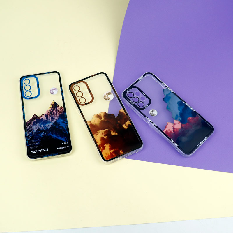 قاب ژله ای شفاف طرح کوهستان محافظ لنزدار Samsung Galaxy A13 4G