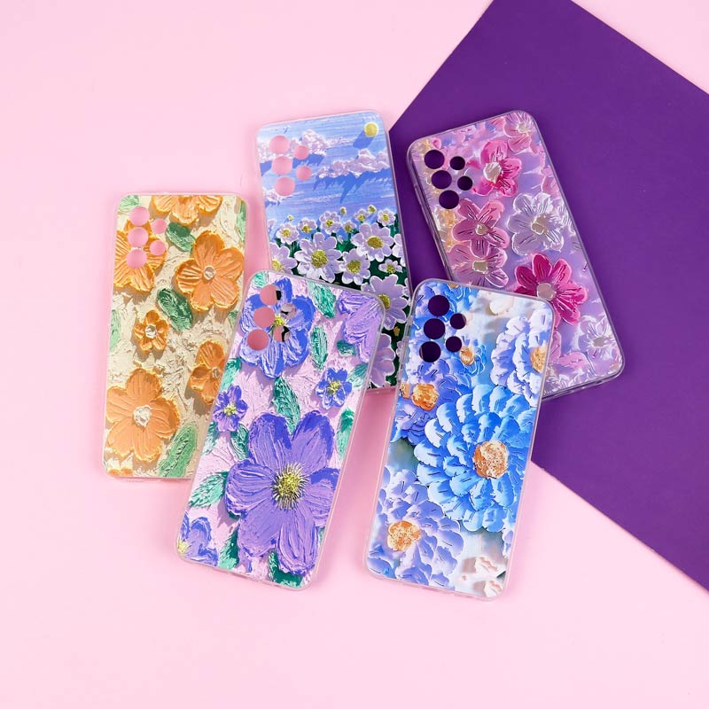 قاب ژله ای طرحدار گل برجسته محافظ لنزدار Samsung Galaxy A13 4G