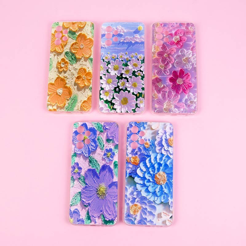 قاب ژله ای طرحدار گل برجسته محافظ لنزدار Samsung Galaxy A13 4G
