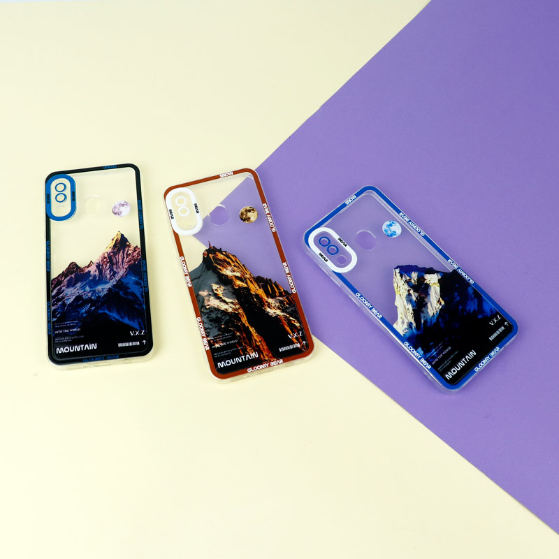 قاب ژله ای شفاف طرح کوهستان محافظ لنزدار Samsung Galaxy A20 / A30