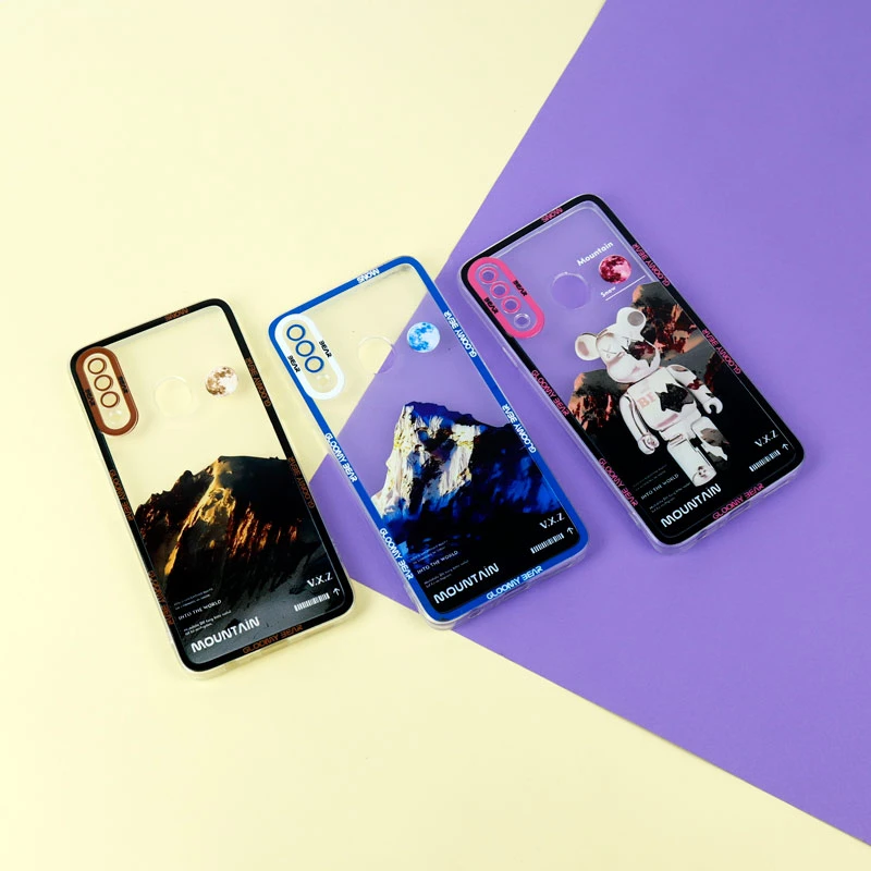 قاب ژله ای شفاف طرح کوهستان محافظ لنزدار Samsung Galaxy A20s