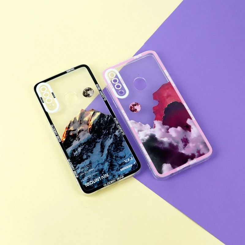 قاب ژله ای شفاف طرح کوهستان محافظ لنزدار Samsung Galaxy A20s
