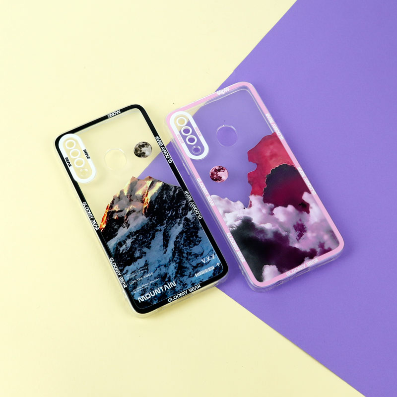 قاب ژله ای شفاف طرح کوهستان محافظ لنزدار Samsung Galaxy A20s
