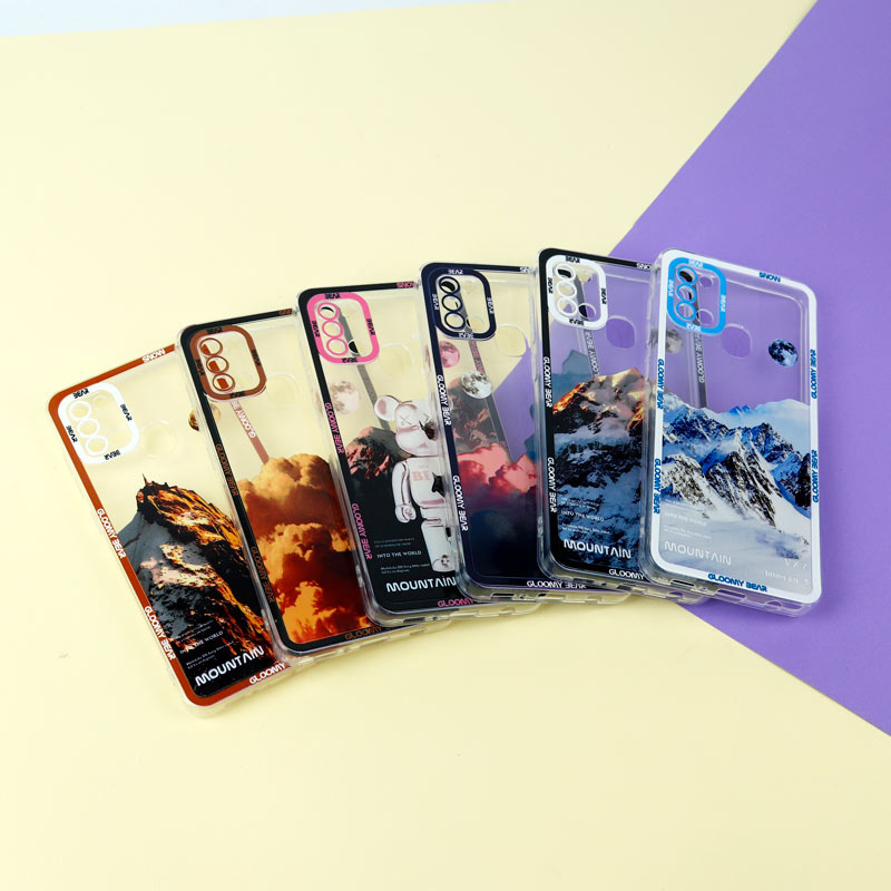 قاب ژله ای شفاف طرح کوهستان محافظ لنزدار Samsung Galaxy A21s