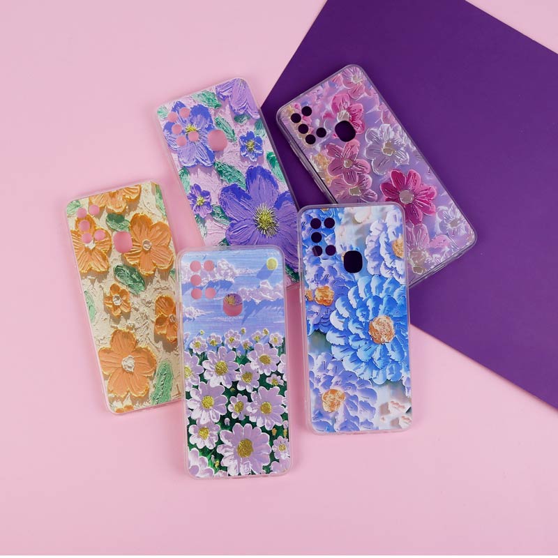 قاب ژله ای طرحدار گل برجسته محافظ لنزدار Samsung Galaxy A21s
